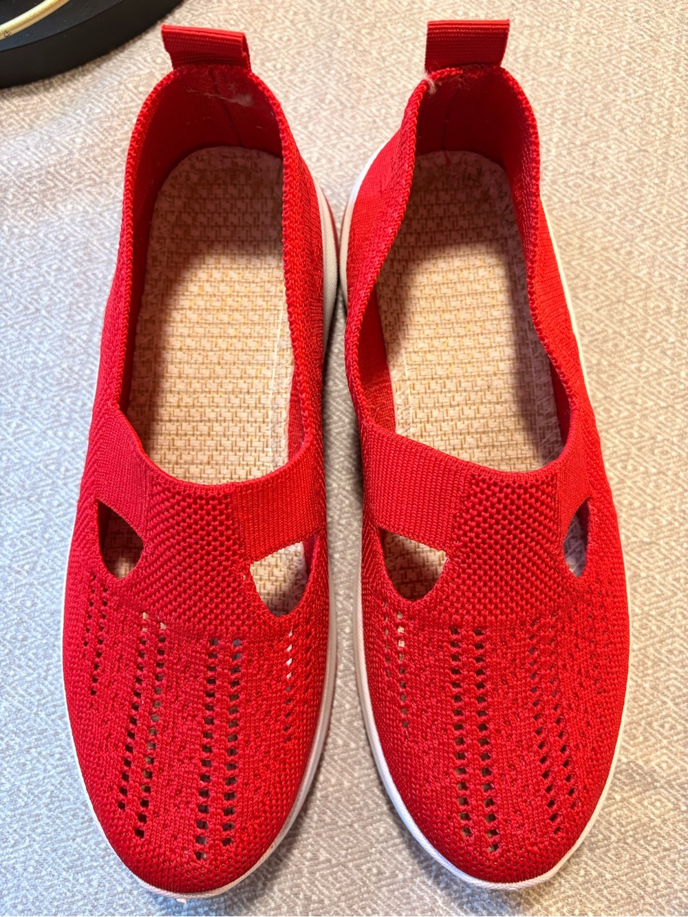 Red Slip-On Lightweight Sneakers. Size 37 or 6.5 - Picture 4 of 5